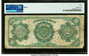 image for: Fr. 356 $2 1891 Treasury Note PMG Very Good 8....