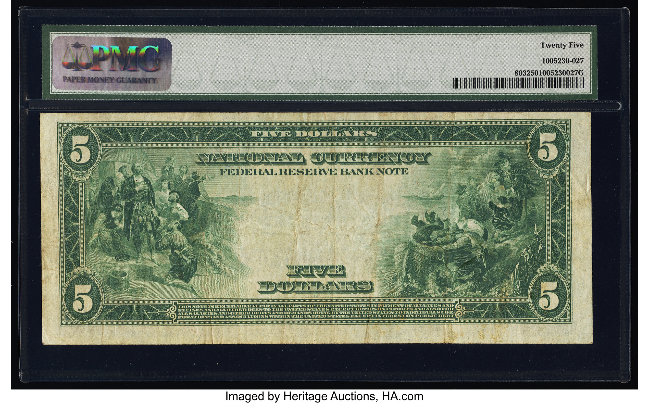 image for: Fr. 803 $5 1918 Federal Reserve Bank Note PMG Very Fine 25....