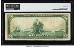 image for: Fr. 1025 $50 1914 Federal Reserve Note PMG Very Fine 20....
