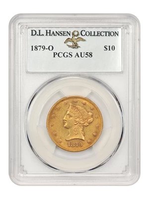 image for: 1879-O $10 PCGS AU58 ex: D.L. Hansen
