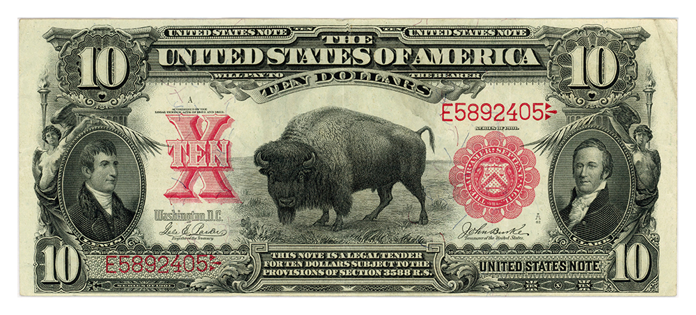 image for: FR. 119 1901 $10 Legal Tender PMG Choice Very Fine 35 EPQ