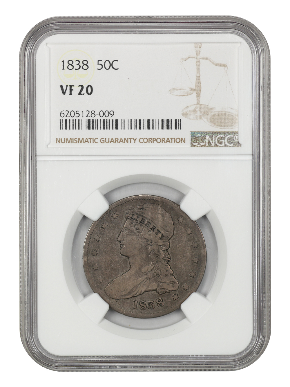 1838 50c Reeded Edge F12 thumbnail 12