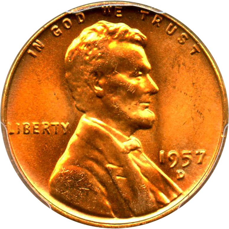 1957-D 1c PCGS MS65 RD - No Reserve!