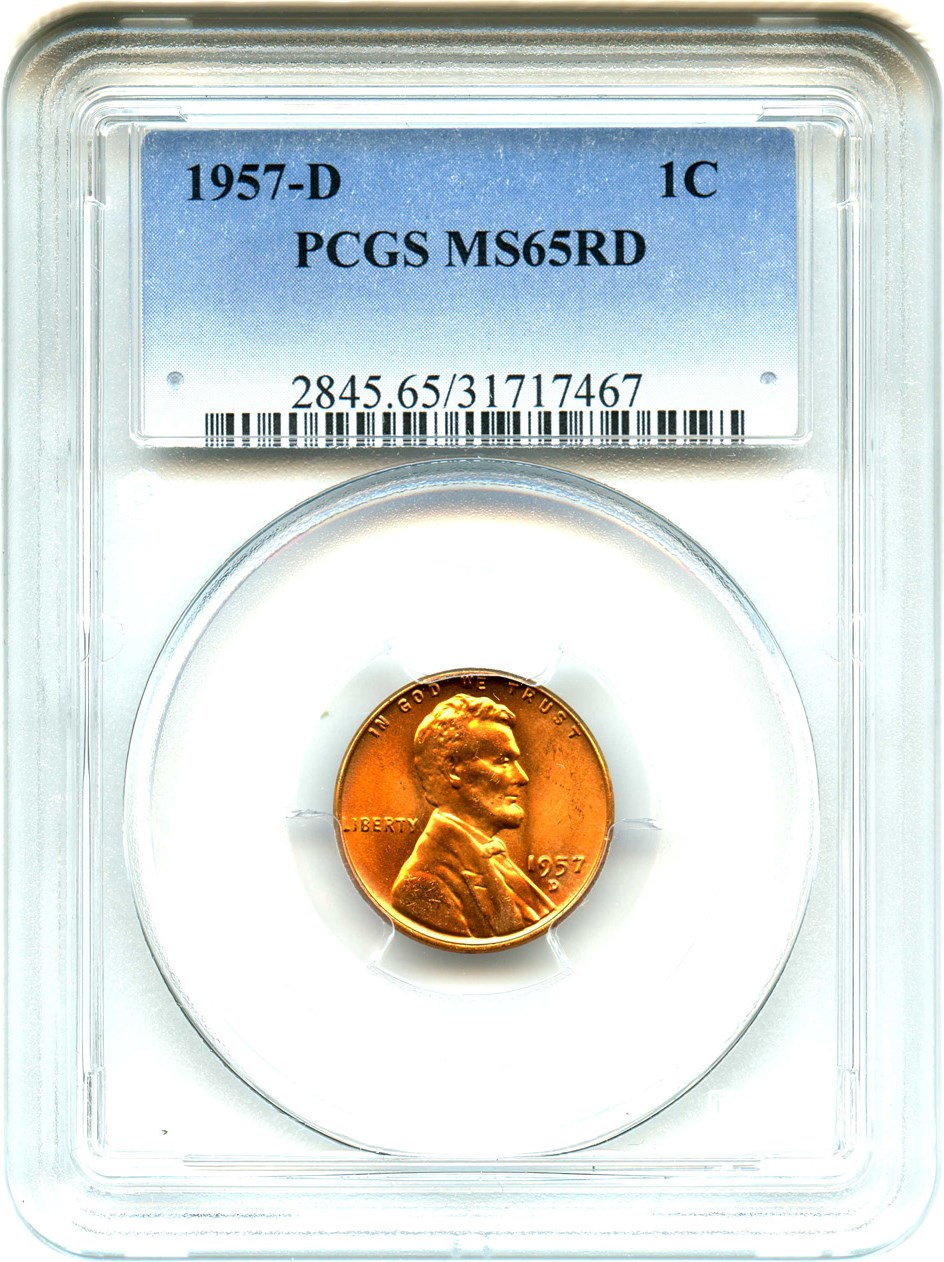 1957-D 1c MS RD MS65 RD thumbnail 13