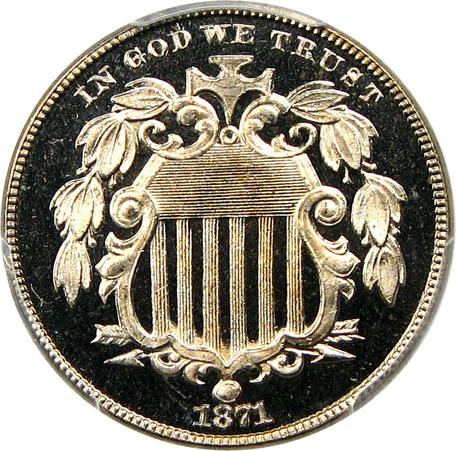 image for: 1871 5c PCGS/CAC Proof 66 DCAM