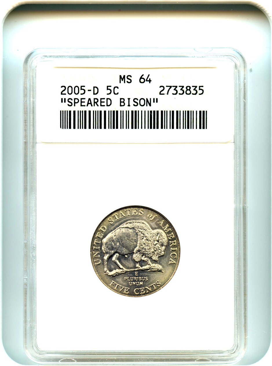 image for: 2005-D Bison 5c ANACS MS64 (Speared Bison)