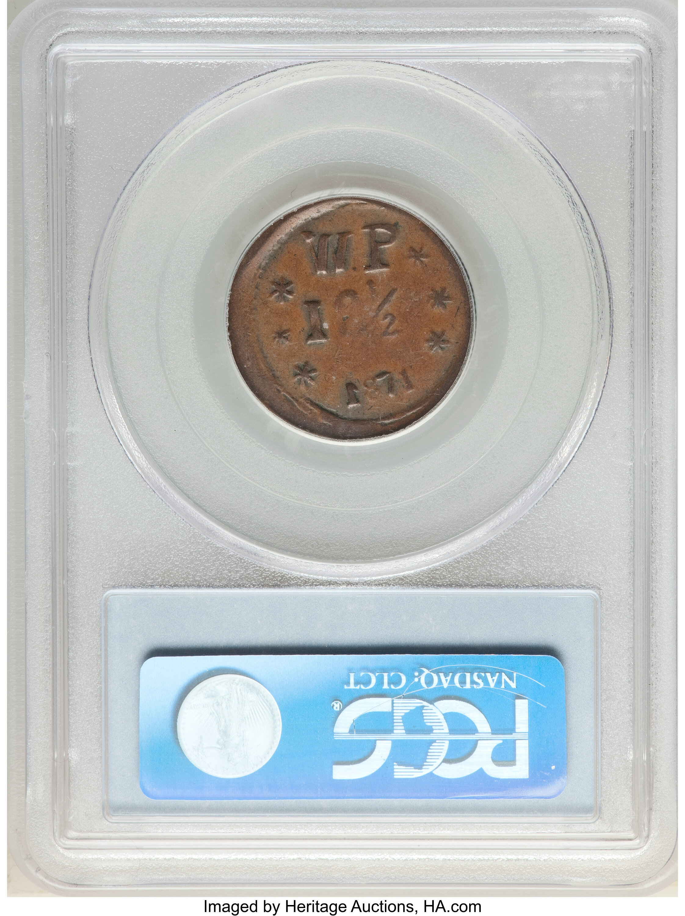 image for: 1871 12.5C Wailuku Plantation, 12 1/2 Cents, Narrow Starfish, XF40 PCGS. Medcalf 2TE-2. Glossy chestnut-brown surfaces ...