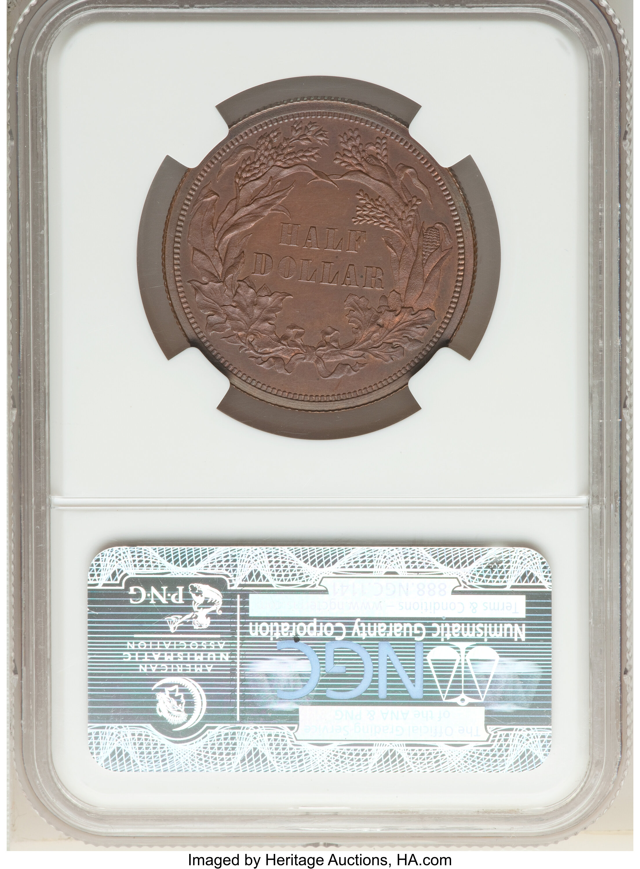 image for: 1859 P50C J-238 PR63 Brown NGC. CAC. NGC Census: (5/5). PCGS Population: (7/12).  From The Gold Coast Collection....