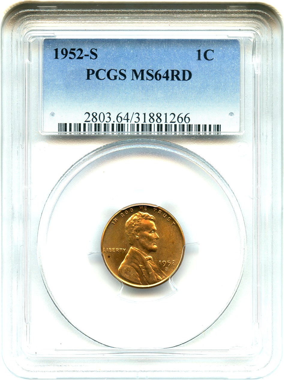 1952-S 1c MS RD MS64 RD CAC thumbnail 3