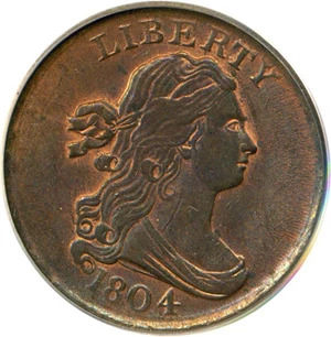 image for: 1804 1/2c PCGS MS63 RB (Plain 4-No Stems)