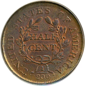 image for: 1804 1/2c PCGS MS63 RB (Plain 4-No Stems)