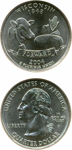 image for: 2004-D Wisconsin 25c NGC MS66