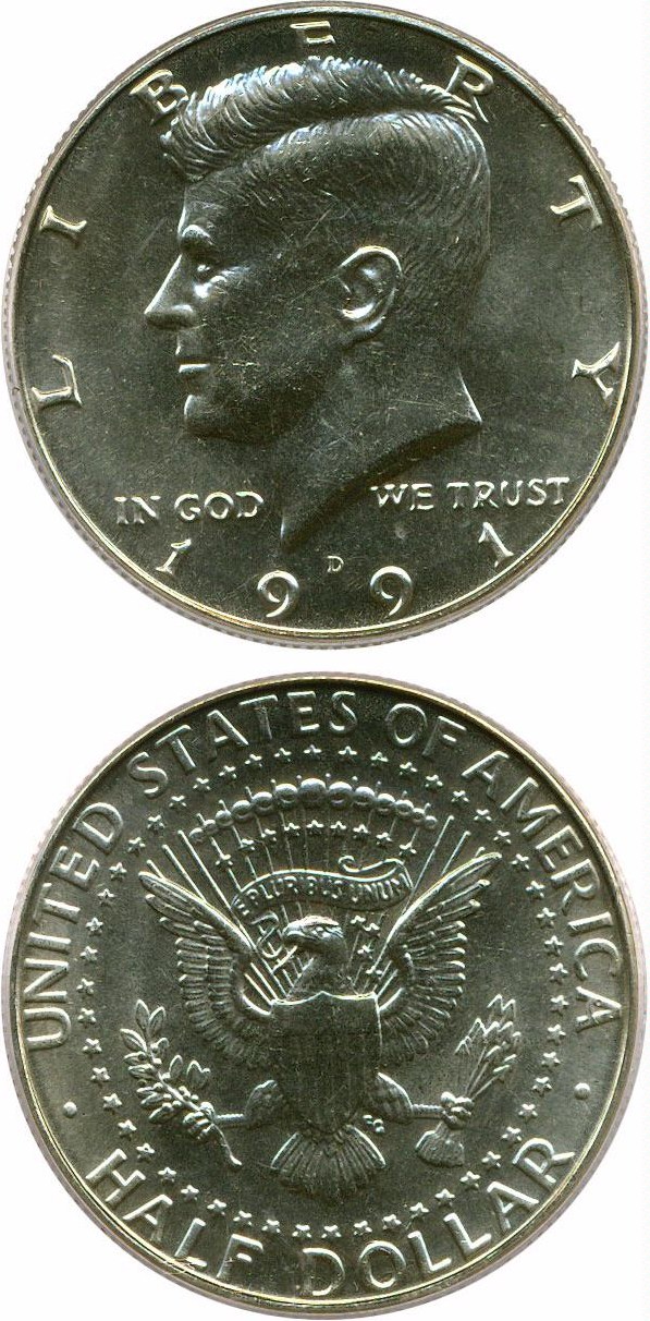 image for: 1991-D 50c PCGS MS64