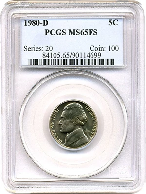 image for: 1980-D 5c PCGS MS65 FS