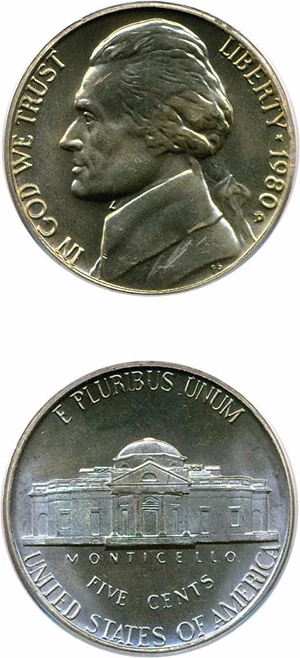 image for: 1980-D 5c PCGS MS65 FS