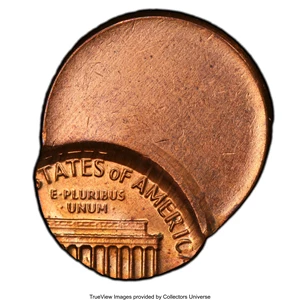 image for: 1982-D 1C Bronze, Small Date, Lincoln Cent -- Struck 75% Off Center @11:00 -- MS64 Red PCGS....
