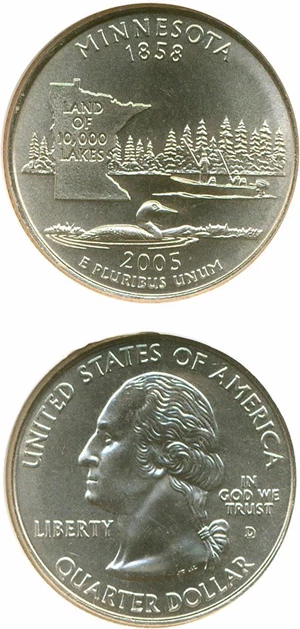 image for: 2005-D 25c Minnesota - Satin Finish NGC MS67