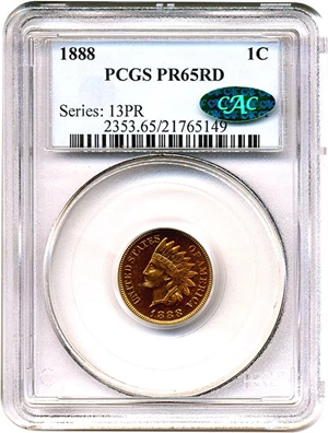 image for: 1888 1c PCGS/CAC Proof 65 RD