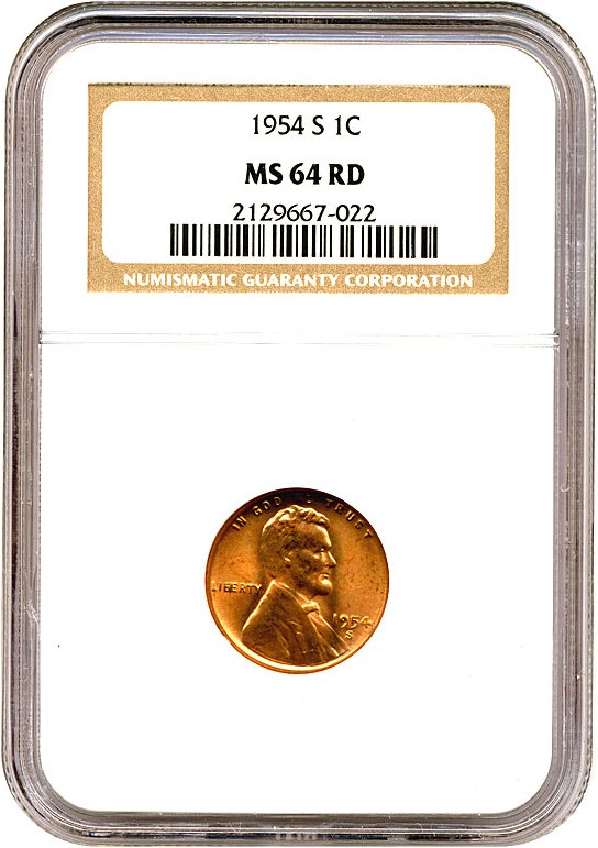 1954-S 1c MS RD MS63 RD thumbnail 11