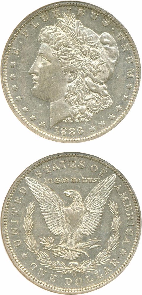 image for: 1886-O $1  NGC AU58 PL