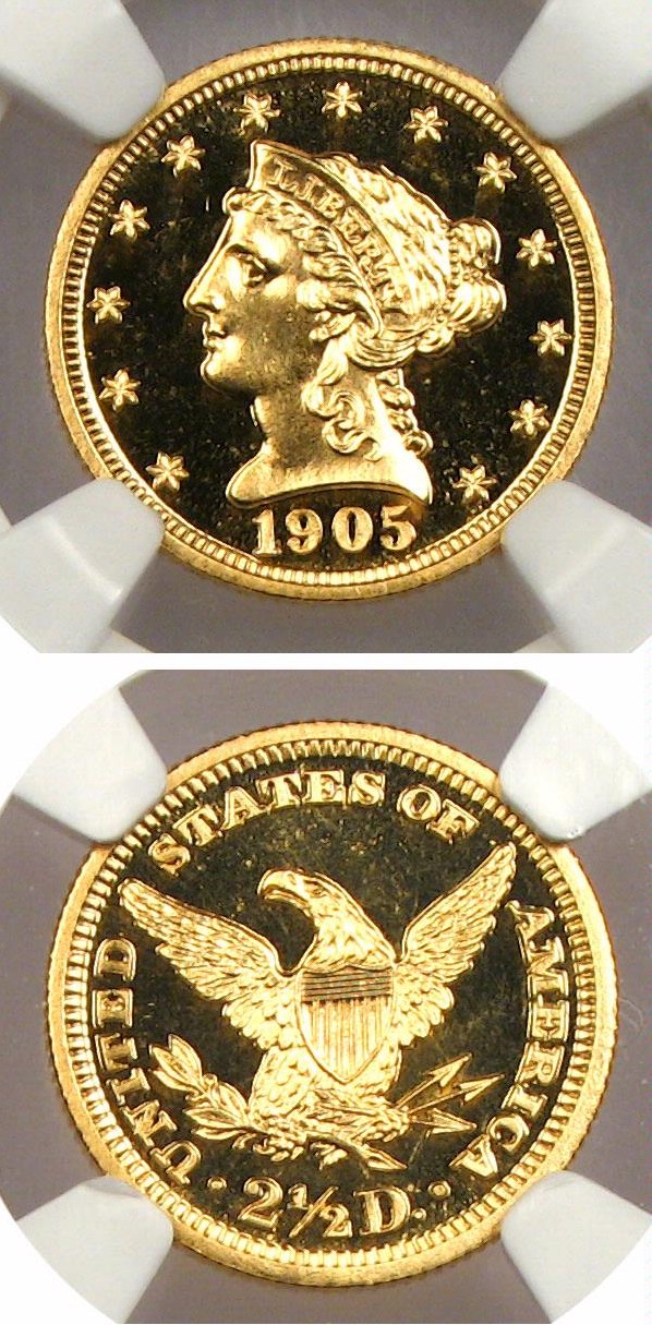 image for: 1905 $2 1/2 NGC Proof 66 Cameo