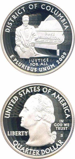 image for: 2009-S District of Columbia (Silver) 25c PCGS Proof 69 DCameo