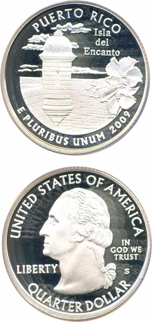image for: 2009-S Puerto Rico (Silver) 25c PCGS Proof 69 DCameo