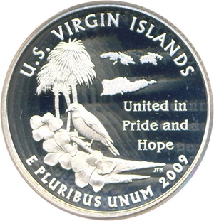 image for: 2009-S U.S. Virgin Islands (Silver) 25c PCGS Proof 69 DCameo