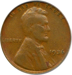 image for: 1936 1c Double Die Obverse PCGS/CAC F12 (Type 1)