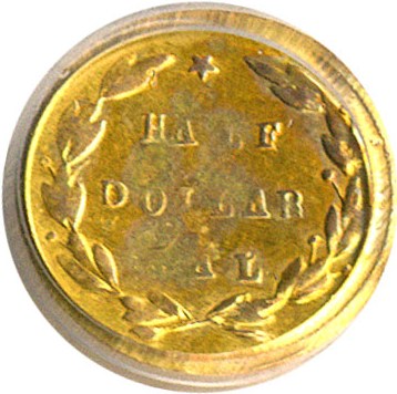 image for: Cal Gold: 1871 50c BG-1029 PCGS AU50 