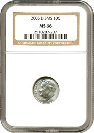image for: 2005-D 10c SMS NGC MS66