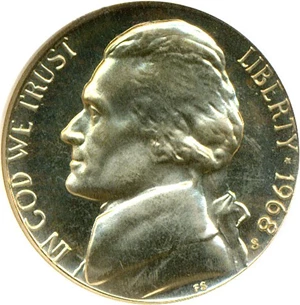 image for: 1968-S 5c NGC Proof 66 Cameo