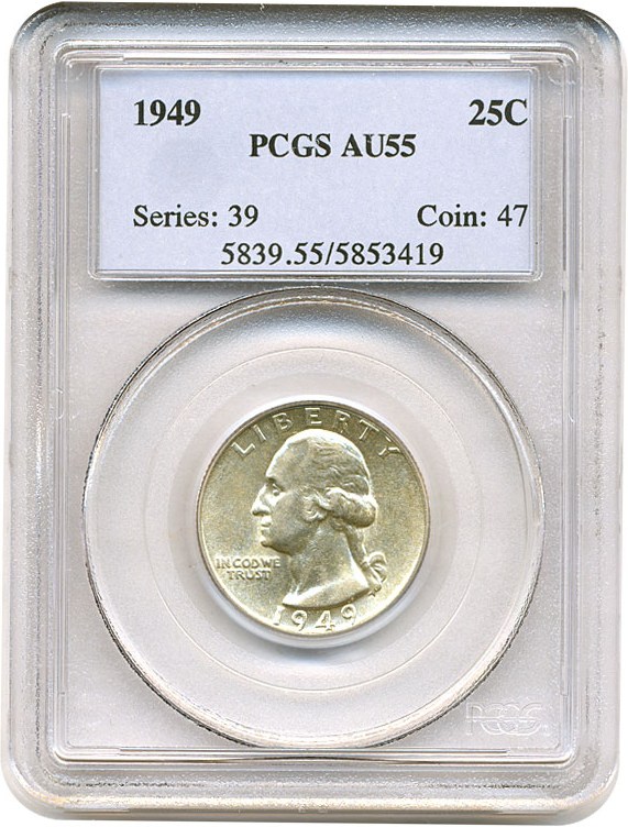 1949 25c AU50 thumbnail 3