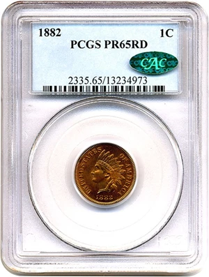 image for: 1882 1c PCGS/CAC Proof 65 RD
