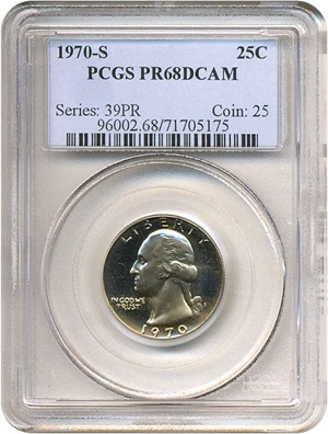 image for: 1970-S 25c PCGS Proof 68 DCameo