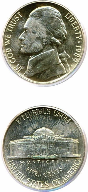 image for: 1989-D 5c PCGS MS64 FS