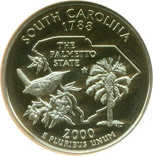 image for: 2000-S 25c South Carolina NGC Proof 69 UCameo