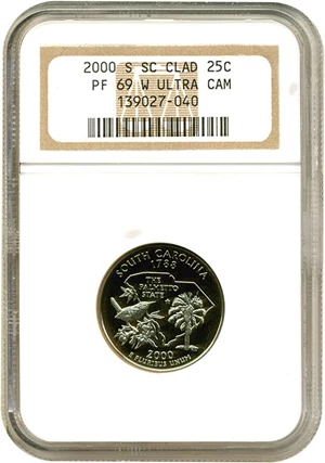 image for: 2000-S 25c South Carolina NGC Proof 69 UCameo