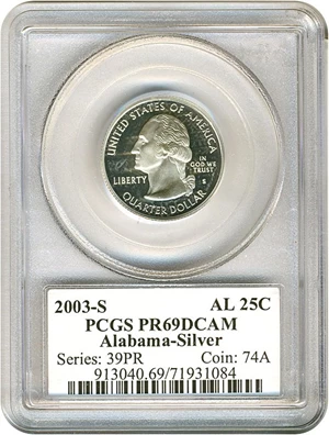 image for: 2003-S 25c Alabama-Silver PCGS Proof 69 DCameo