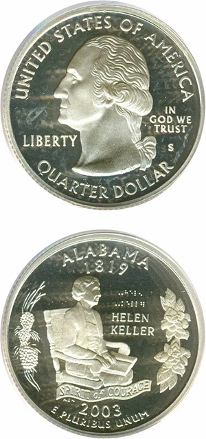 image for: 2003-S 25c Alabama-Silver PCGS Proof 69 DCameo