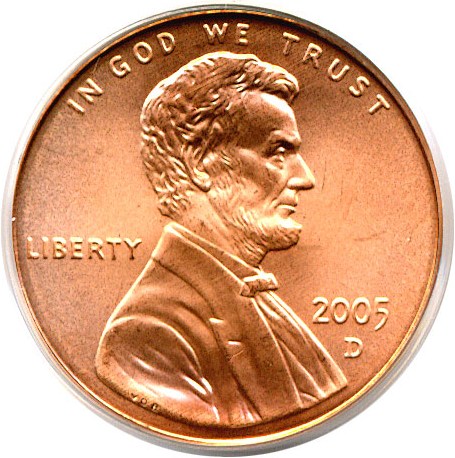 image for: 2005-D 1c Satin PCGS MS67 RD