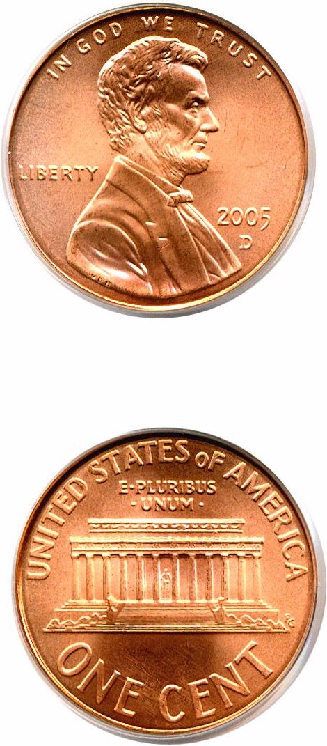 image for: 2005-D 1c Satin PCGS MS67 RD