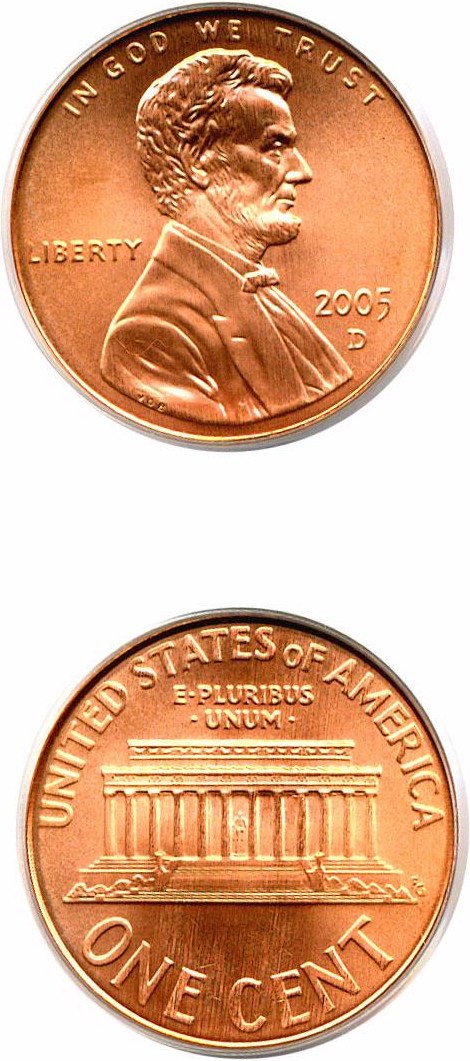 image for: 2005-D 1c Satin PCGS MS68 RD