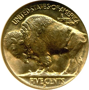 image for: 1938-D/D 5c Buffalo NGC MS65