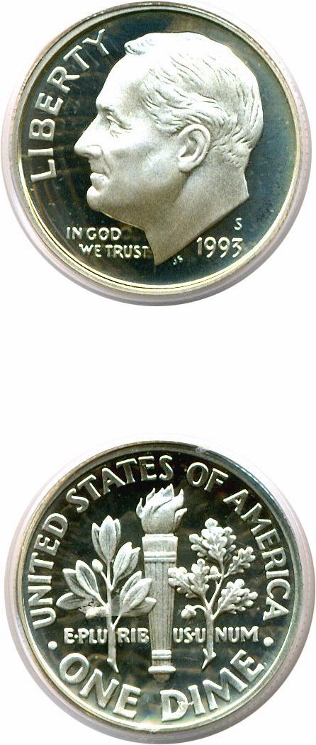 image for: 1993-S 10c Silver PCGS Proof 69 DCameo