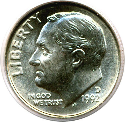 image for: 1992-D 10c  PCGS MS67 