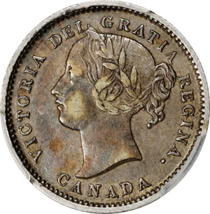 image for: CANADA. 10 Cents, 1870. London Mint. Victoria. PCGS EF-45.