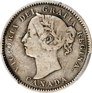 image for: CANADA. 10 Cents, 1886. London Mint. Victoria. PCGS VF-20.