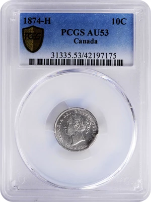 image for: CANADA. Trio of 10 Cents (3 Pieces), 1874-90. Heaton Mint. Victoria. All PCGS Certified.