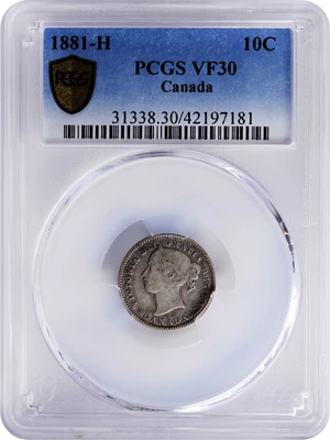 image for: CANADA. Trio of 10 Cents (3 Pieces), 1874-90. Heaton Mint. Victoria. All PCGS Certified.
